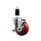 Service Caster 3.5'' SS Red Poly Swivel 1-3/8'' Expanding Stem Caster with Brake SCC-SSEX20S3514-PPUB-RED-TLB-138 - alternate 1